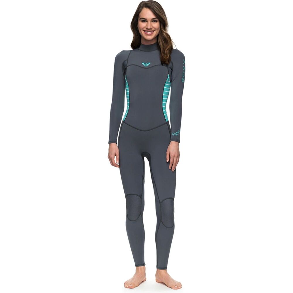 Roxy Womens 12 Syncro Series 3/2mm Flatlock Back Zip Wetsuit ASH / PISTACCIO